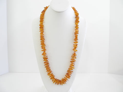 Large POLISHED Chips Baltic Amber Necklace LT HONEY 53 gm 29 "  ALLUREGEM S1417