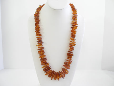 GENUINE BALTIC AMBER CHIPS NECKLACE POLISHED HONEY 76 gm 27 " ALLUREGEM S1656