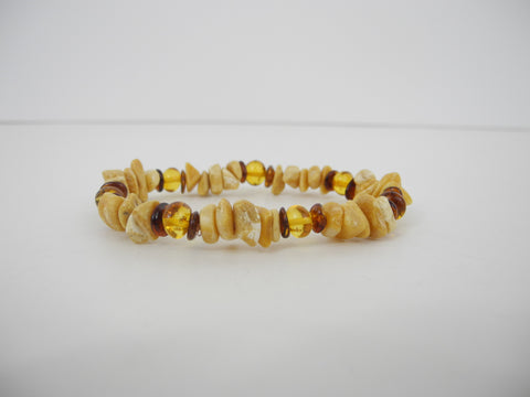 GENUINE BALTIC AMBER CHIPS STRETCH BRACELET MULTI-COLOR   11 gm  7.5 "  ALLUREGEM S1760