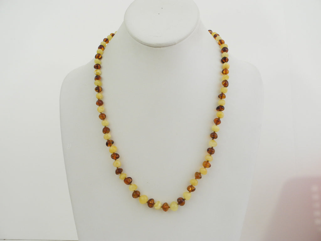 NATURAL BALTIC AMBER NECKLACE MULTI-COLOR  14  gm 22"  ALLUREGEM S1207