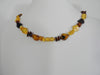 GENUINE BALTIC AMBER NECKLACE CHIPS, POLISHED, MULTI-COLOR  20 gm  20 " ALLUREGEM S1479