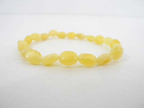 GENUINE BALTIC AMBER STRETCH BRACELET BUTTER 4-5 gm 7.5 " ALLUREGEM S1484