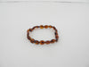 GENUINE BALTIC AMBER STRETCH BRACELET, OVAL DK HONEY, 6 gm  8 "  ALLUREGEM S1260