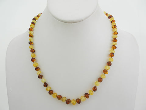 GENUINE BALTIC AMBER NECKLACE MULTI-COLORED POLISHED 12 gm 19" ALLUREGEM S1827