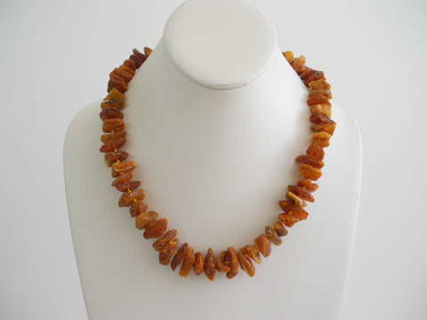 GENUINE BALTIC AMBER NECKLACE RAW MULTI-COLOR  CHIPS  46  gm 20"  ALLUREGEM S1805