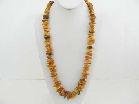 GENUINE BALTIC AMBER CHIPS NECKLACE POLISHED HONEY 88 gm 29 " ALLUREGEM S1645