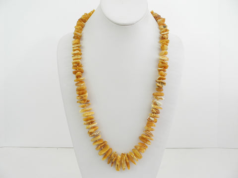 GENUINE BALTIC AMBER  NECKLACE CHIPS POLISHED MULTI-COLOR  60 gm 26 " ALLUREGEM S1244