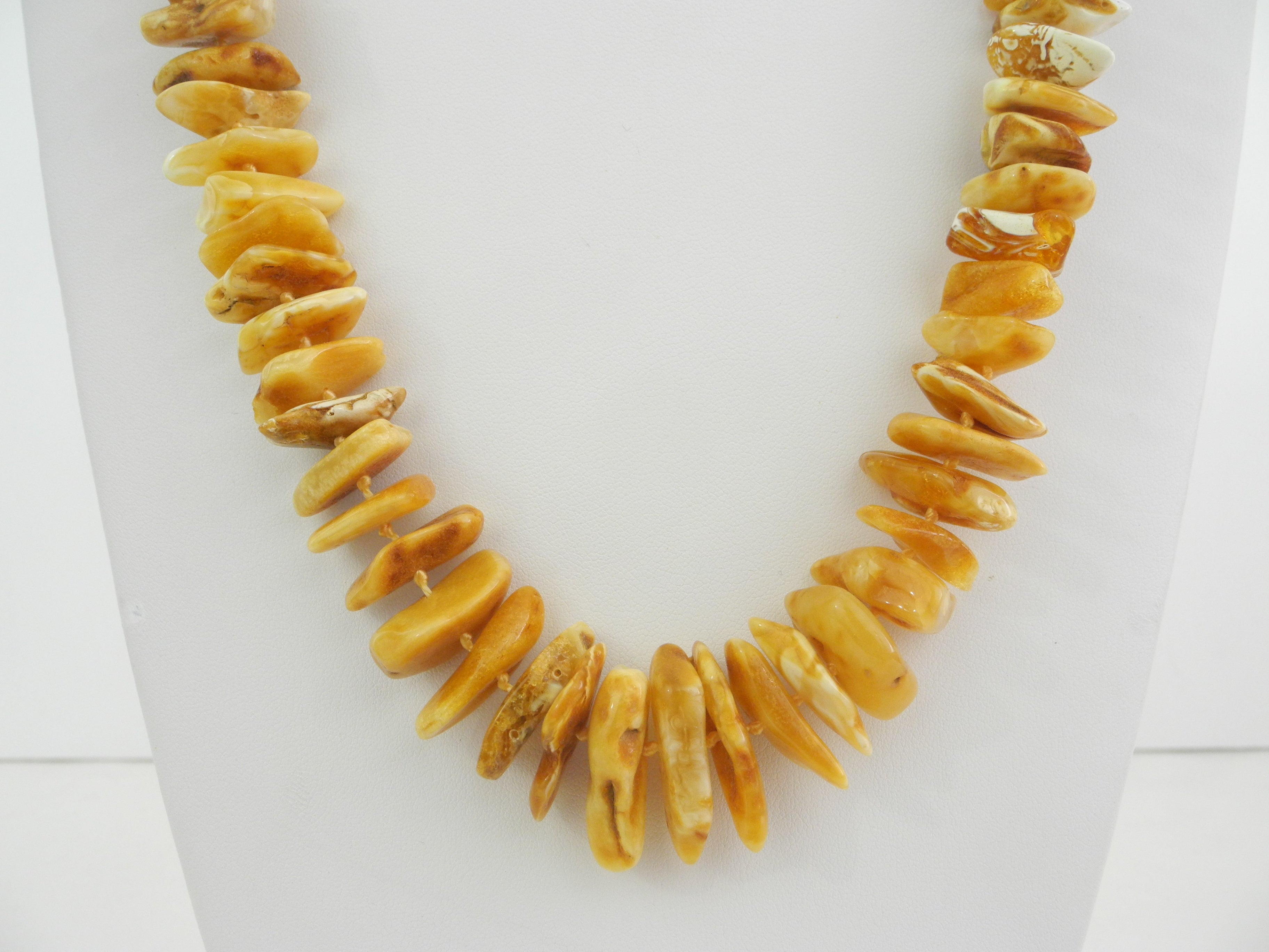 Mixed Baltic Amber Necklace on Felt (Large Chips) — Aspire Gallery