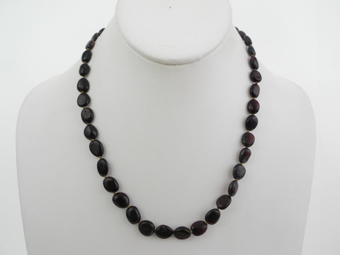 GENUINE BALTIC AMBER NECKLACE 9  gm  DARK CHERRY CHUBBY OVAL  18 " ALLUREGEM S1829