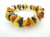 NATURAL BALTIC AMBER CHIPS  BRACELET POLISHED 24-27gm 7.5" ALLUREGEM  S1505