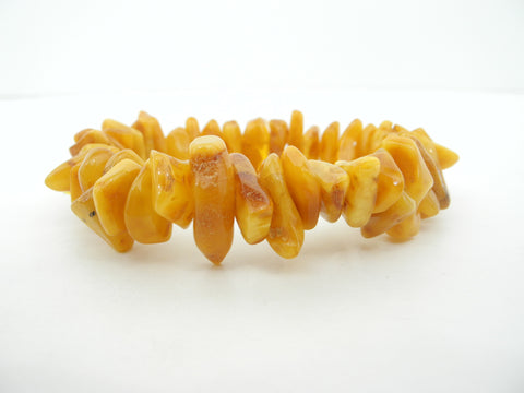 GENUINE BALTIC AMBER LG CHIP STRETCH BRACELET  23-26 gm 7.5 ALLUREGEM S1135