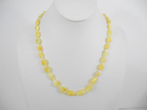 GENUINE BALTIC AMBER NECKLACE BUTTER, 9-10 gm 20"  ALLUREGEM S1552