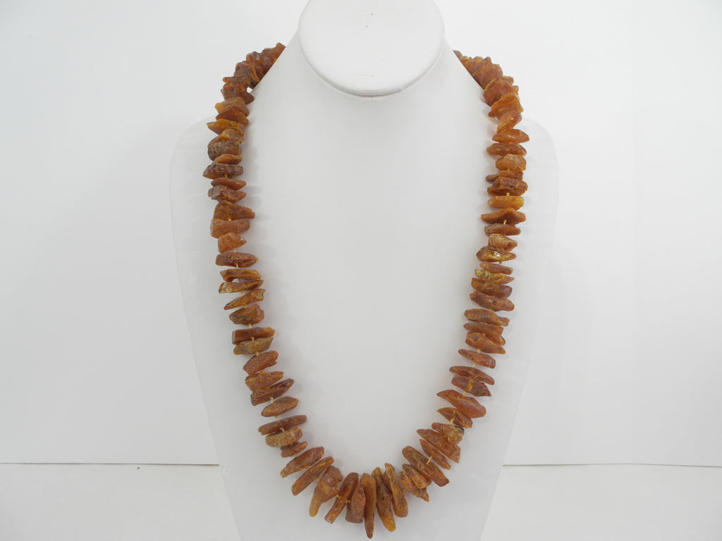 GENUINE BALTIC AMBER CHIPS NECKLACE RAW HONEY 87 gm 26 " ALLUREGEM S1653