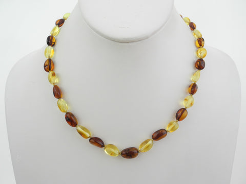 GENUINE BALTIC AMBER NECKLACE HONEY, POLISHED 1 2 gm 17 "  ALLUREGEM S1288