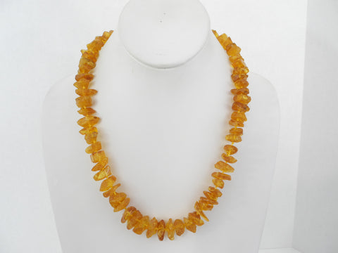 NATURAL BALTIC AMBER NECKLACE RAW CHIPS HONEY 40-45 gm 23 " ALLUREGEM S1094