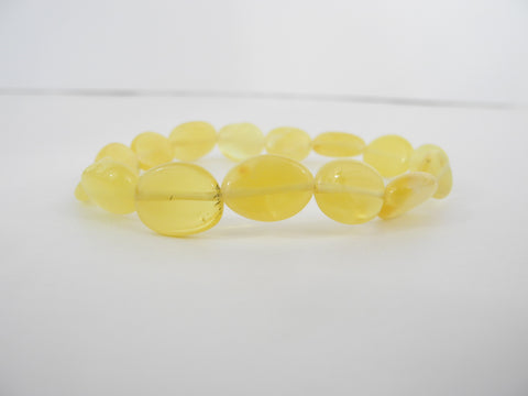 GENUINE BALTIC AMBER STRETCH BRACELET 5-6 gm, BUTTER  8"  ALLUREGEM  S1551