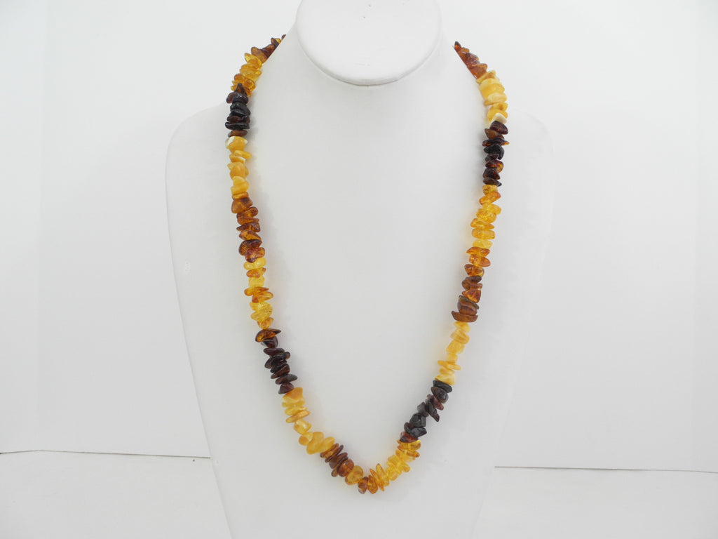 MEDIUM POLISHED BALTIC AMBER CHIPS NECKLACE, 33-36 gm 26" Alluregem S1025