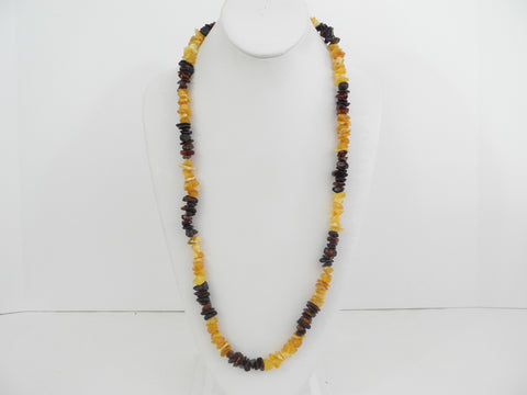 GENUINE BALTIC AMBER NECKLACE MULTI-COLOR, POLISHED 42 gm 29" ALLUREGEM S1700