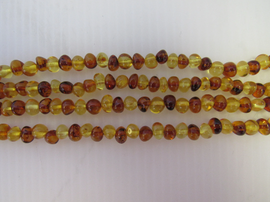 BALTIC AMBER Loose Beads, Rounded 7 - 8 mm 10-12 gm 16" Alluregem E1143