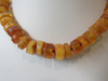 Genuine Raw Baltic Amber Necklace, Large Heishi Disks 43 grams, Adult Necklace 18.5 " ALLUREGEM E1685