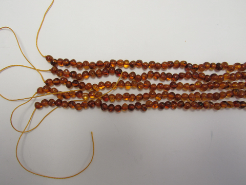 Natural Baltic Amber Bead Strands Rounded, HONEY 5-6 mm 16" Alluregem E1768