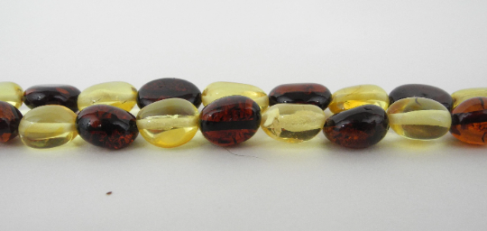 Natural Baltic Amber Beads Strand Large Chubby Oval, 10 - 12mm 15 - 18 grams 16" Alluregem E2110