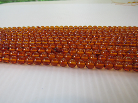 NATURAL Baltic Amber Loose Bead Strand 6mm Round Honey Alluregem E2154