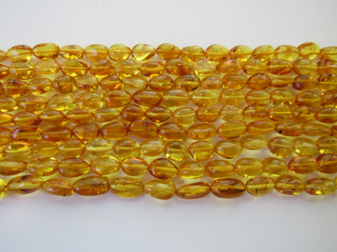 Natural Baltic Amber Bead Strands, Lemon, Extra Large Chubby Oval 16 - 18 Grams, 12 - 17 MM 16" Alluregem E2198