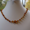 Baltic Amber Necklace, Knotted Adjustable Length Adult Necklace 26" Alluregem E2707