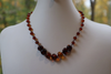 Baltic Amber Necklace, Knotted Adjustable Length Large Baroque Center Beads Adult Necklace Alluregem E2708