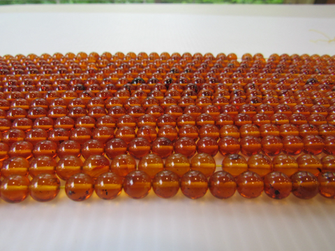 NATURAL Baltic Amber Loose Bead Strand 7mm Round Honey 16" Alluregem E2934