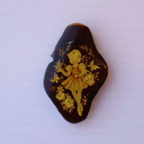 Carved Baltic Amber Stone for Pendant, Unset Focal Bead Stone, Pendant Bead E2955