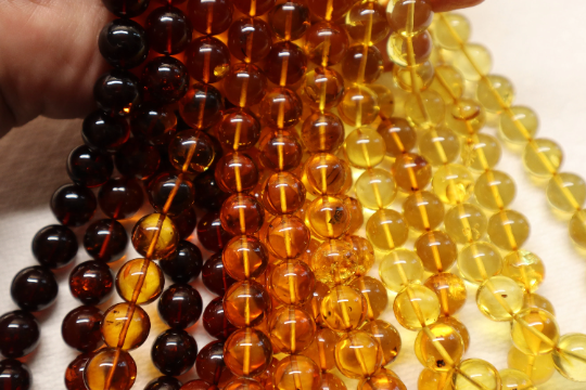 Baltic Amber Beads Natural Amber 10mm Loose Beads Drilled Lemon to Cherry Alluregem E3048