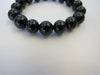 GENUINE BLACK TOURMALINE STRETCH BRACELET 34-43 gm , 10 mm 8 " ALLUREGEM S1122