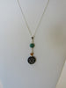 Baltic Amber Turquoise and Bone Pendant Necklace, " CARVED "  925 Sterling Silver ALLUREGEM S1008