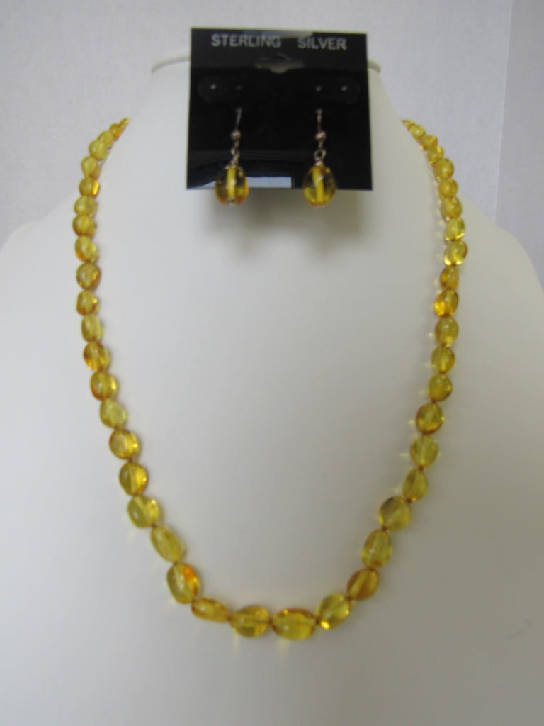 BALTIC AMBER NECKLACE, WITH AMBER EARRINGS ALLUREGEM S1042