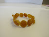 BALTIC AMBER STRETCH BRACELET ROUND DISKS BUTTERSCOTCH 7.5" ALLUREGEM  S1081