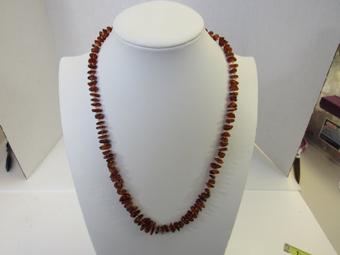 GENUINE BALTIC AMBER CHIP NECKLACE DARK HONEY 15-17 gm 23 " ALLUREGEM S1100