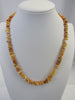 NATURAL RAW BALTIC AMBER CHIPS NECKLACE, WHITE  14-17 gm  22 " ALLUREGEM S1125