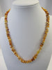 NATURAL RAW BALTIC AMBER CHIPS NECKLACE, WHITE  14-17 gm  22 " ALLUREGEM S1125