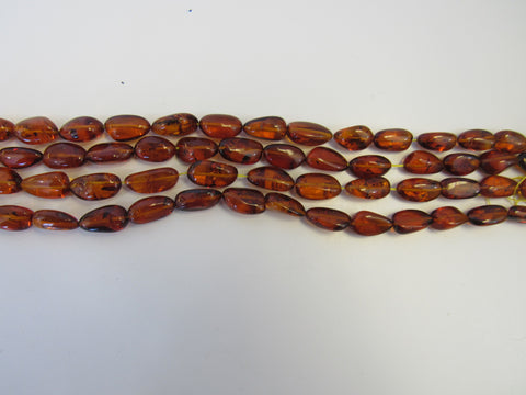 NATURAL BALTIC AMBER BEAD STRANDS  14-18 mm OVAL DARK HONEY 16"  ALLUREGEM S1146