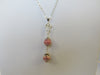 925 STERLING SILVER NATURAL PINK RHODOCHROSITE PENDANT NECKLACE  20 " S1158