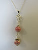 925 STERLING SILVER NATURAL PINK RHODOCHROSITE PENDANT NECKLACE  20 " S1158