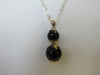 BLACK ONYX PENDANT NECKLACE, 925 STERLING SILVER 20"  ALLUREGEM S1249