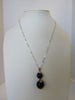 BLACK ONYX PENDANT NECKLACE, 925 STERLING SILVER 20"  ALLUREGEM S1249