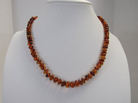 NATURAL BALTIC AMBER NECKLACE RONDELLE HONEY 12-15 gm 18  " ALLUREGEM S1274