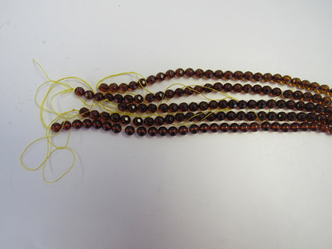 NATURAL BALTIC AMBER BEADS STRAND FACETED, COGNAC 5-6 mm 16" ALLUREGEM S1309
