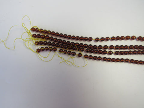 NATURAL BALTIC AMBER BEADS STRAND ROUND, HONEY 5-6 mm 16" ALLUREGEM S1310