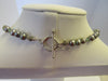 925 STERLING SILVER PEARL & CRYSTAL NECKLACE SET, 35 gm 18.5 "  ALLUREGEM S1318