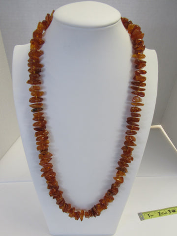 GENUINE  BALTIC AMBER NECKLACE CHIPS,POLISHED GRADUATED 73 gm 14-17 mm 30 " ALLUREGEM S1358